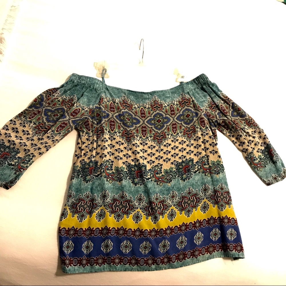 Cynthia Rowley boho off the shoulder top • size M